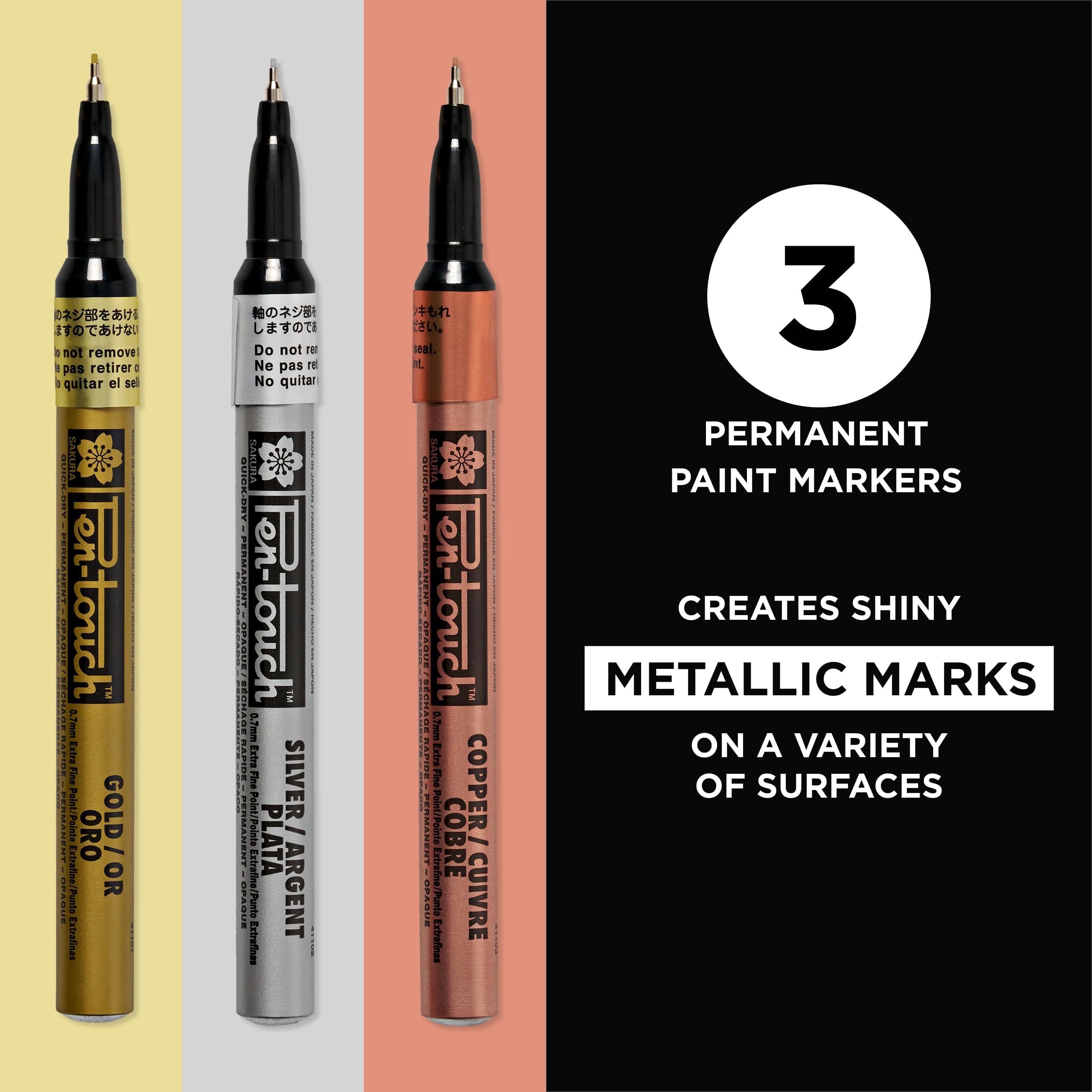 Amazon.com: SAKURA 42191 3-Piece Extra Fine Pentouch Paint Marker